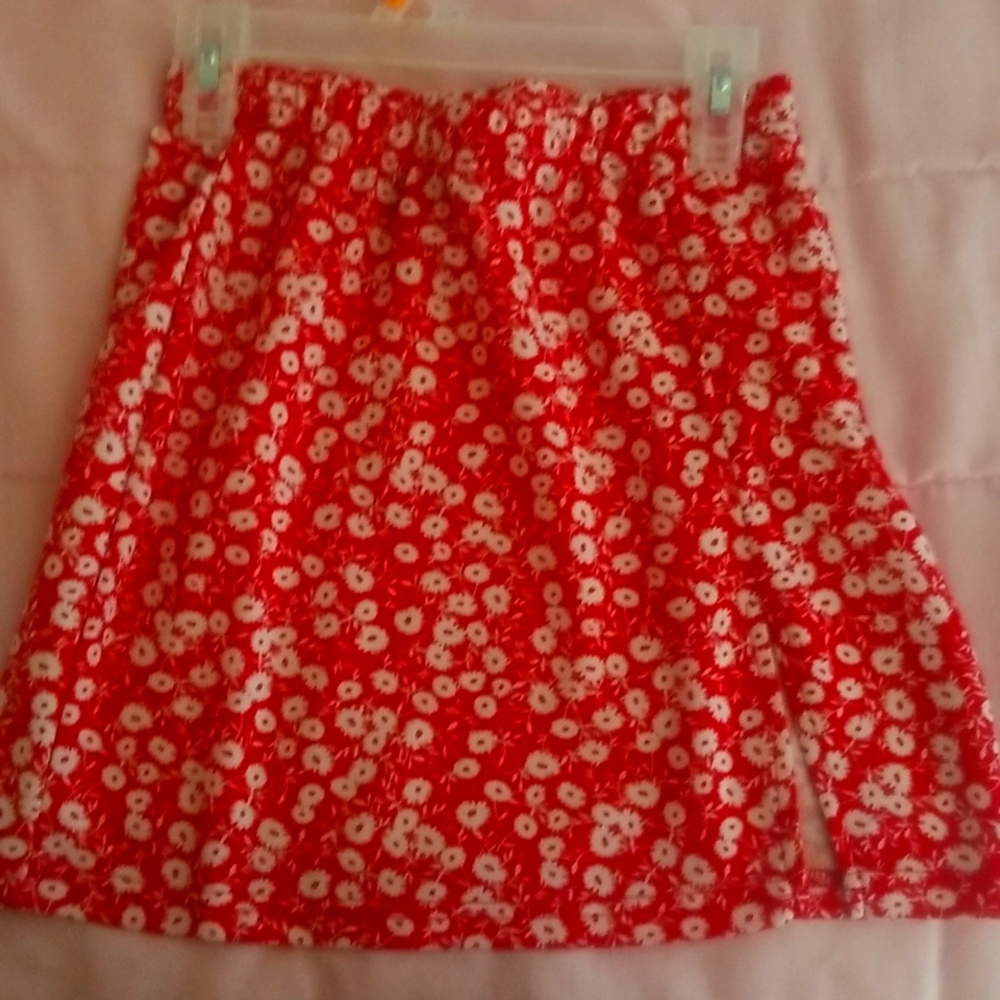 Red flower skirt